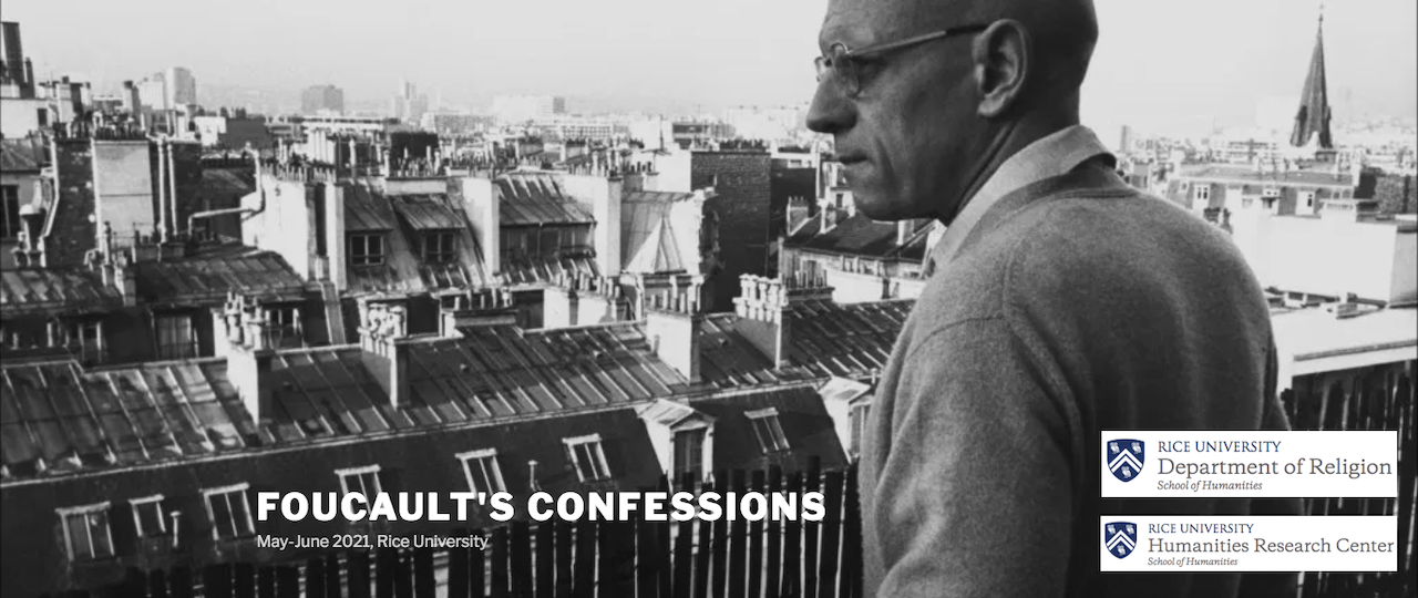 a black and white image of Foucault overlooking buildings